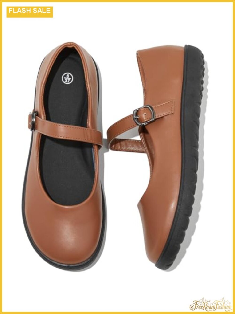 Women's Mary Jane Ballet Flats Adjustable Strap Round Toe Memory Foam